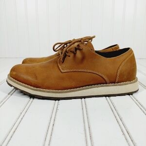 Dr. Scholl's Leather Mens Sync Oxford Tan Smooth Lace Up Oxfords i391